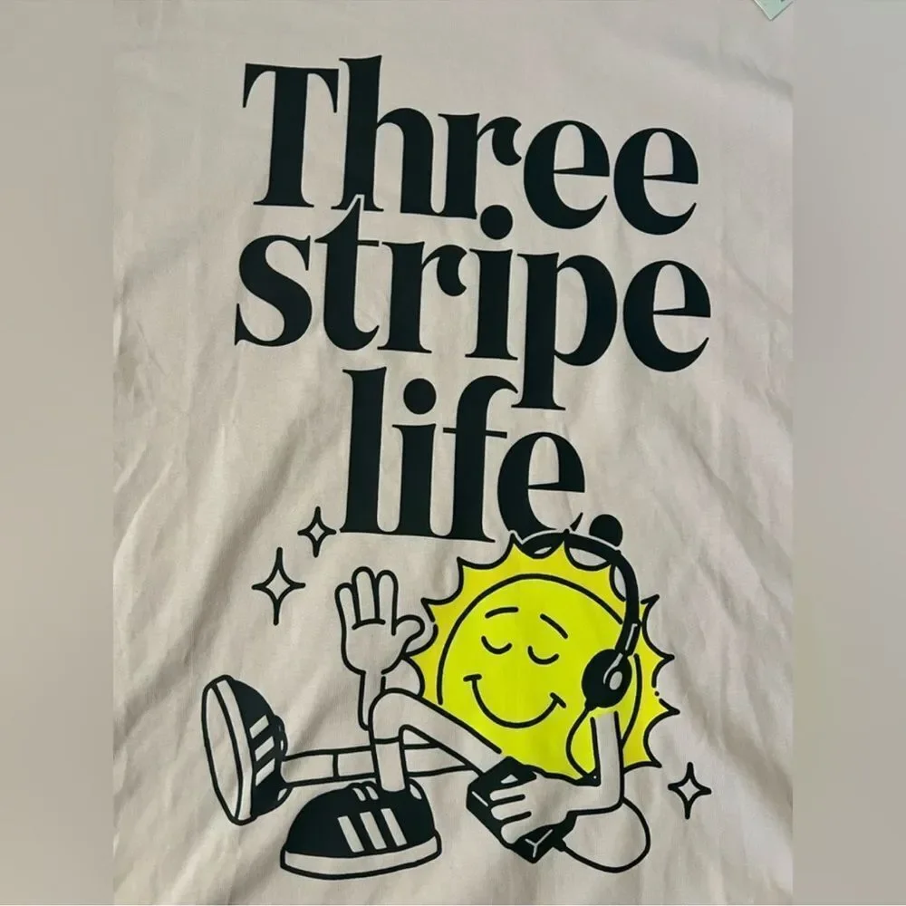 Adidas Three Stripe Life Tee-Size 2XL